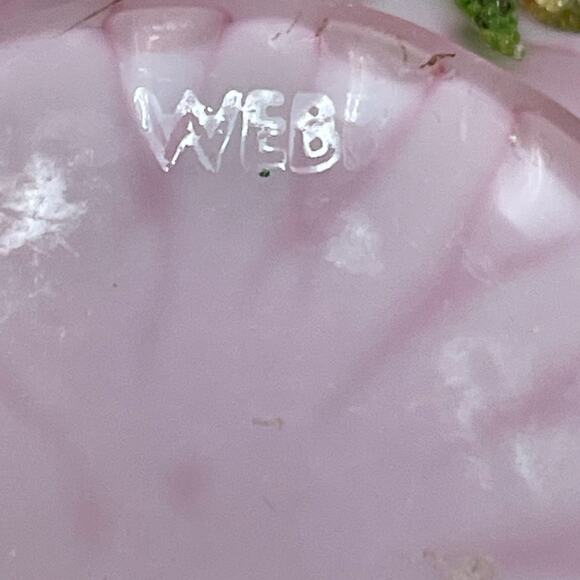 Thomas Webb Enameled Pink Satin Art Glass Vase With Beaded Flowers GUC - Picture 9 of 11